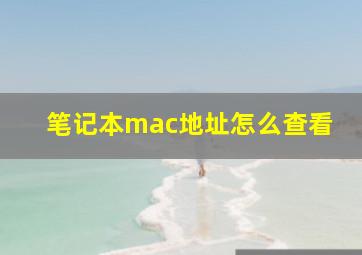 笔记本mac地址怎么查看