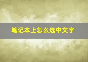 笔记本上怎么选中文字