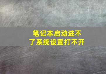 笔记本启动进不了系统设置打不开