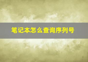 笔记本怎么查询序列号