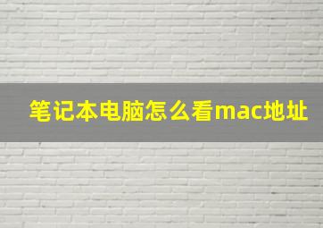 笔记本电脑怎么看mac地址