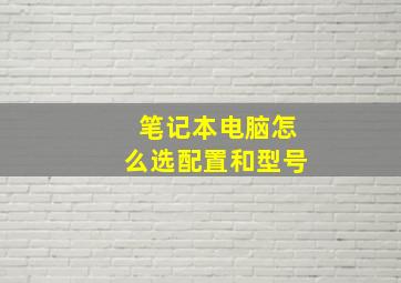 笔记本电脑怎么选配置和型号