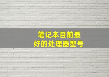 笔记本目前最好的处理器型号