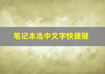 笔记本选中文字快捷键