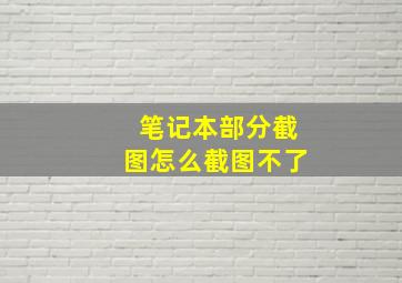 笔记本部分截图怎么截图不了