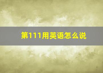 第111用英语怎么说