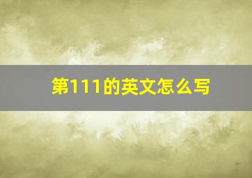 第111的英文怎么写