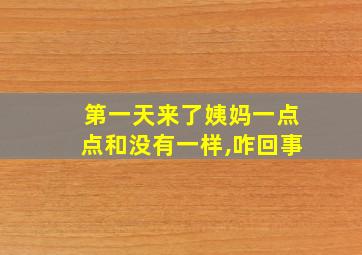 第一天来了姨妈一点点和没有一样,咋回事