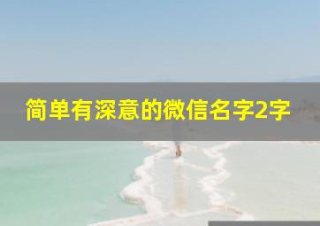 简单有深意的微信名字2字