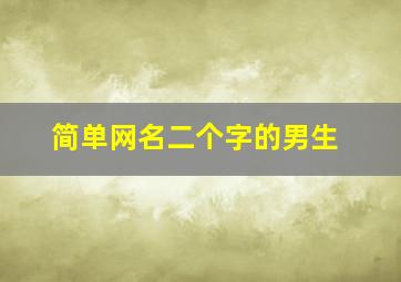 简单网名二个字的男生