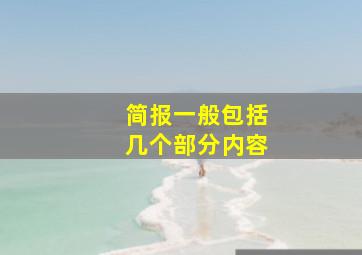 简报一般包括几个部分内容