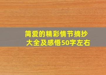 简爱的精彩情节摘抄大全及感悟50字左右