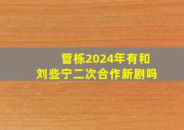 管栎2024年有和刘些宁二次合作新剧吗