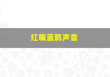 红嘴蓝鹊声音