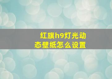 红旗h9灯光动态壁纸怎么设置