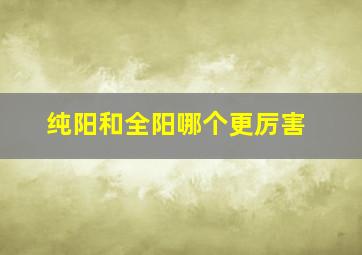 纯阳和全阳哪个更厉害