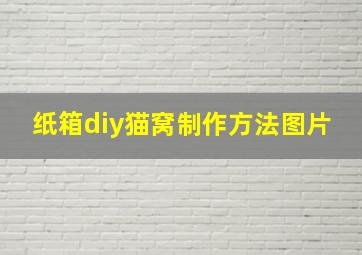 纸箱diy猫窝制作方法图片