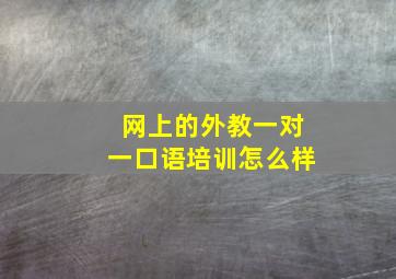 网上的外教一对一口语培训怎么样