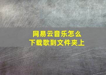 网易云音乐怎么下载歌到文件夹上