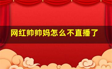 网红帅帅妈怎么不直播了