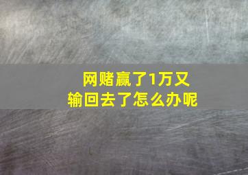 网赌赢了1万又输回去了怎么办呢