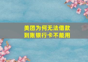 美团为何无法借款到账银行卡不能用