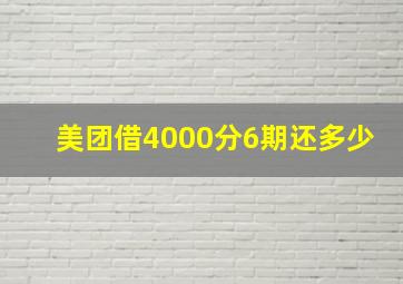 美团借4000分6期还多少