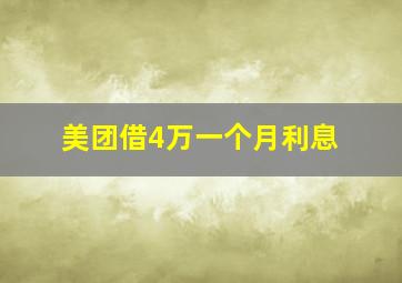 美团借4万一个月利息