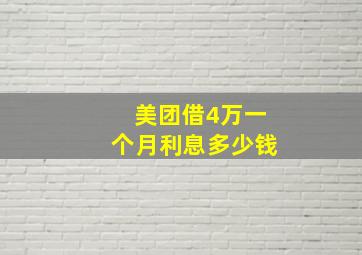 美团借4万一个月利息多少钱