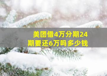 美团借4万分期24期要还6万吗多少钱