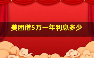 美团借5万一年利息多少