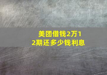 美团借钱2万12期还多少钱利息