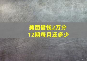 美团借钱2万分12期每月还多少