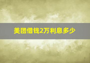 美团借钱2万利息多少