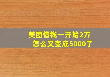 美团借钱一开始2万怎么又变成5000了