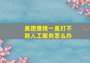 美团借钱一直打不到人工服务怎么办