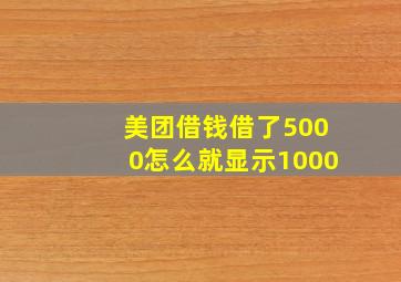 美团借钱借了5000怎么就显示1000