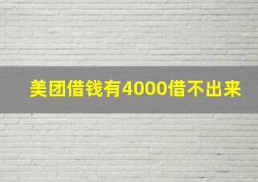 美团借钱有4000借不出来