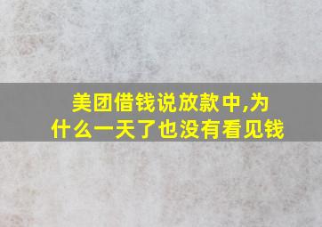 美团借钱说放款中,为什么一天了也没有看见钱