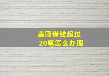 美团借钱超过20笔怎么办理