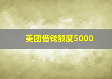 美团借钱额度5000