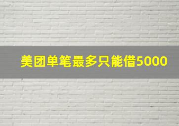 美团单笔最多只能借5000