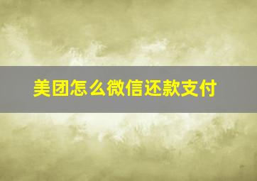 美团怎么微信还款支付