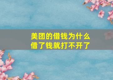 美团的借钱为什么借了钱就打不开了