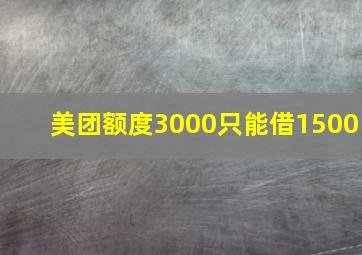 美团额度3000只能借1500