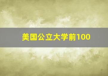 美国公立大学前100