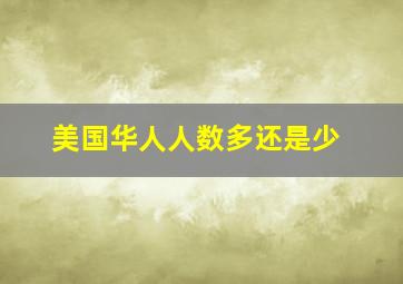 美国华人人数多还是少