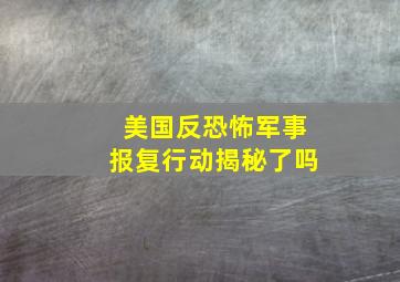 美国反恐怖军事报复行动揭秘了吗