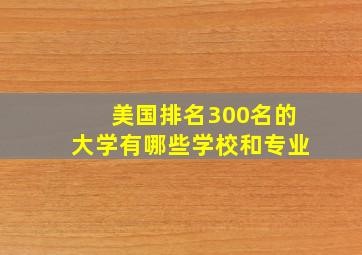 美国排名300名的大学有哪些学校和专业