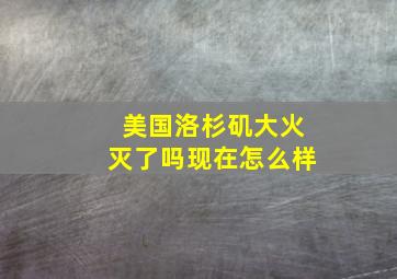 美国洛杉矶大火灭了吗现在怎么样